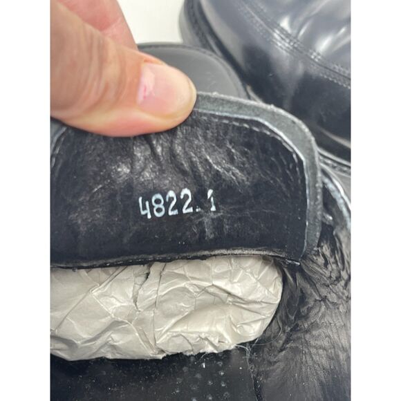 Bostonian Black Lace Up Leather Shoes Square Toe Made in Italy 4822.1 Mens 10.5M - Picture 10 of 10